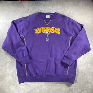 Vintage Minnesota Vikings Football Embroidered Purple Pullover Sweatshirt